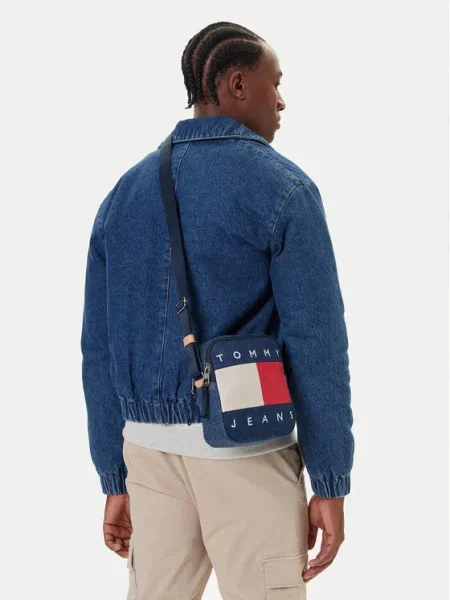 Tommy Jeans Torbica za okrog pasu Tjm Archive Denim Reporter Modra bela