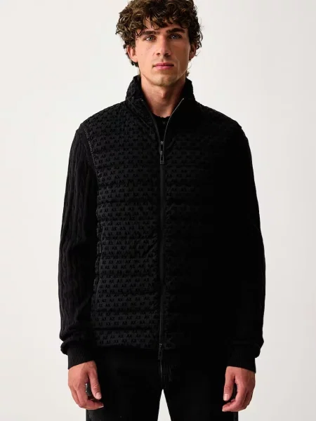 Armani Exchange vestă de puf pentru bărbați negru