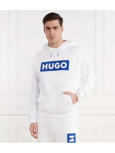 Geacă Hugo Blue cu glugă alb