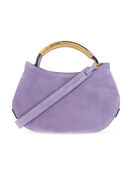 Torebka Moschino skórzana fioletowa
