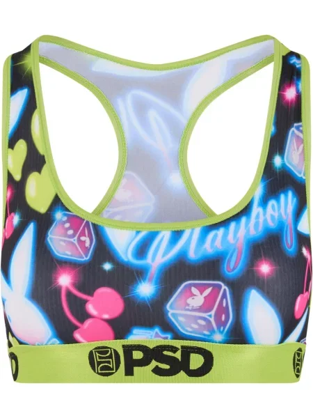 PSD Sutien Airbrush albastru neon / verde deschis / roz negru