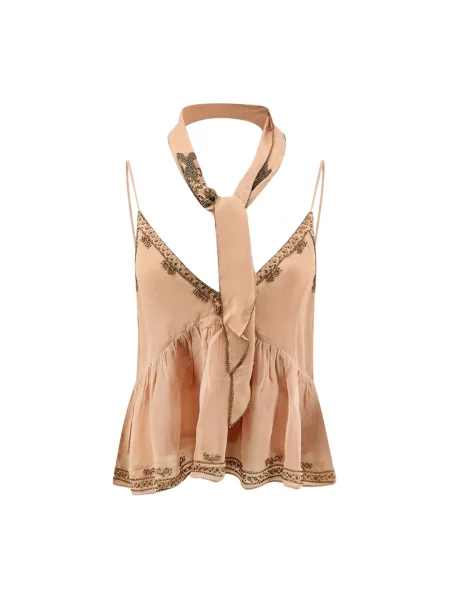 Top Scarlett Poppies z dekoltem w serek beżowy