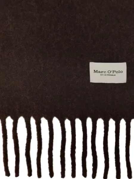 Φελτ κασκόλ Marc O'polo με κρόσσια καφέ