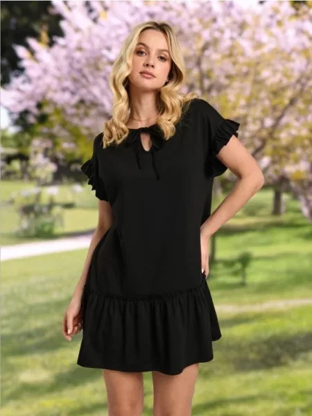 Мінісукня з оборками чорний
