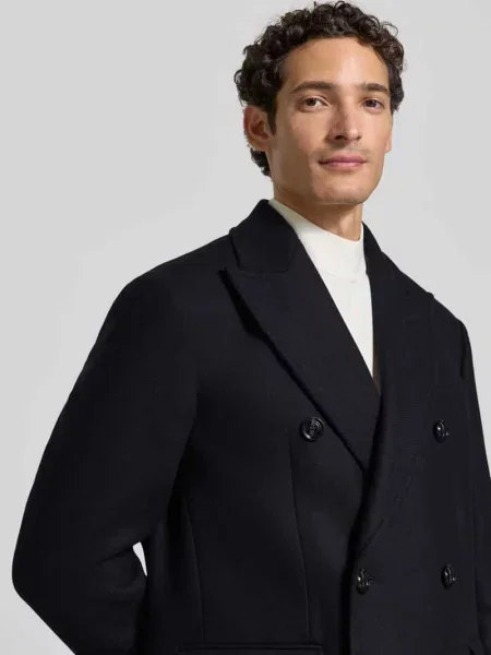 Płaszcz o kroju regular fit z mieszanki wełny model Richborne' Joop! Collection granatowy
