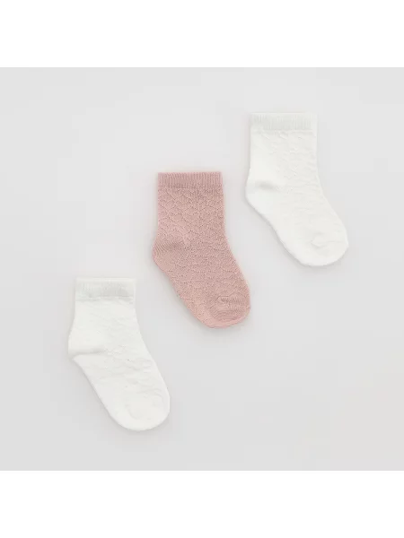 Reserved Strukturált zokni 3 pack tört rózsaszín