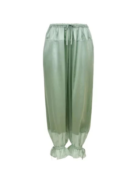 Pantaloni Ulla Johnson din satin verde