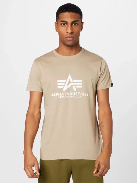 Alpha Industries pánske tričko Basic vintage sand biela