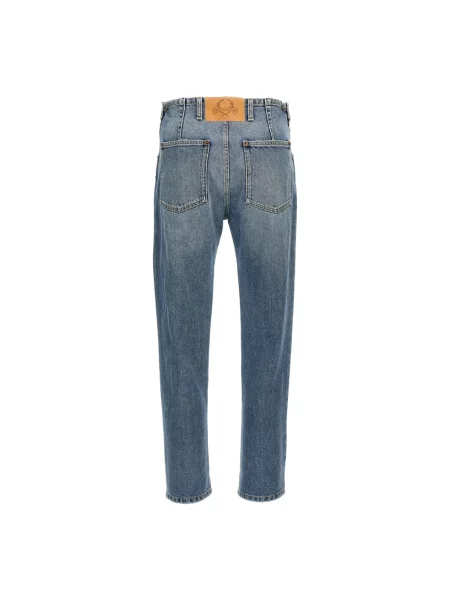 Proste jeansy Moschino z 5 kieszeniami niebieskie