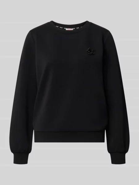 Bluza o kroju relaxed fit z mieszanki model Felpa' Liu Jo Sport czarna