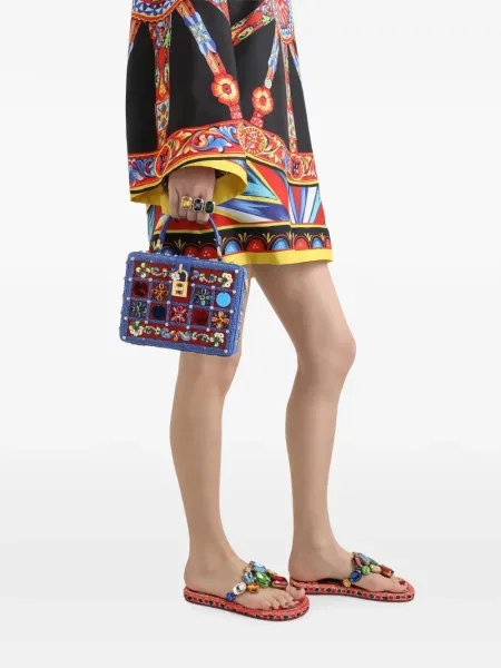 Чанта Dolce & Gabbana бродирана синьо