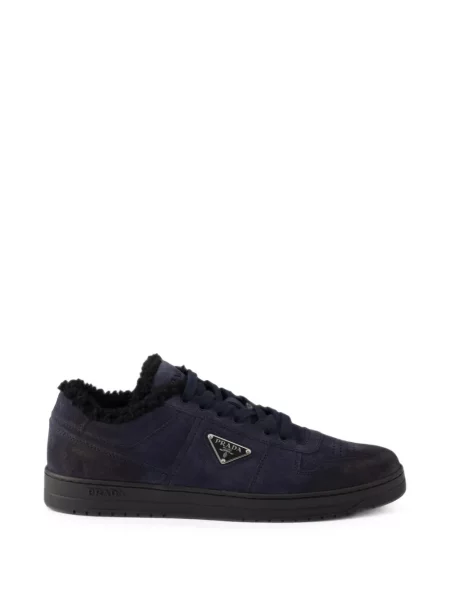 Sneakerși Prada din piele de căprioară albastru