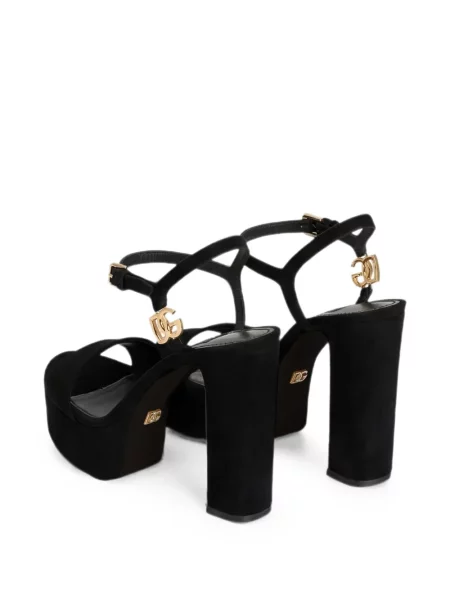 Sandale Dolce & Gabbana din piele de căprioară cu platformă negru