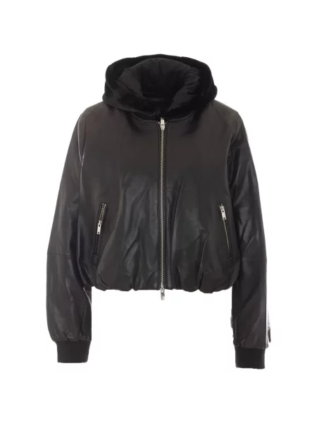 Geanta de piele Moose Knuckles cu glugă negru