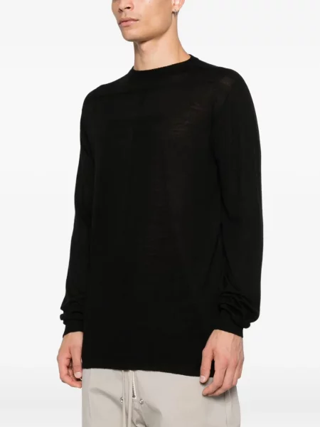 Pulover Rick Owens de lână cu decolteu rotund negru