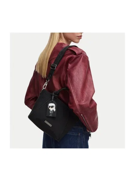 Karl Lagerfeld Kabelka IKON sivá biela čierna