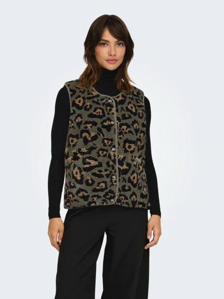 ONLY Vestă ONLBABY bej / oliv negru