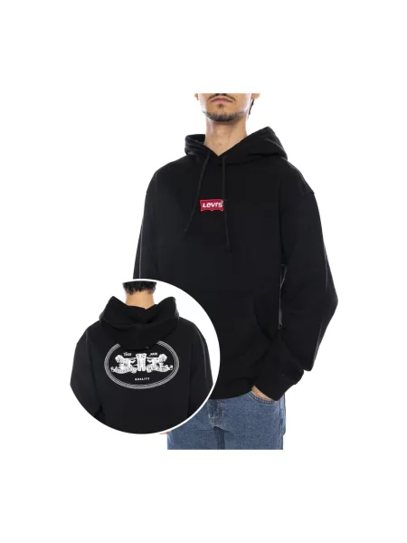 Bluza z kapturem Levi's wełniana z kapturem czarna