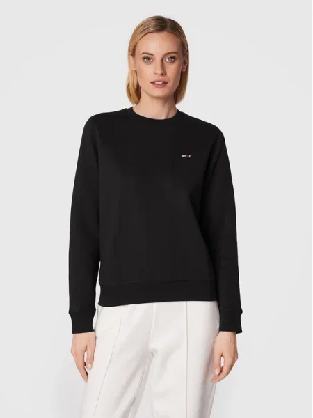 Tommy Jeans Bluză Fleece negru
