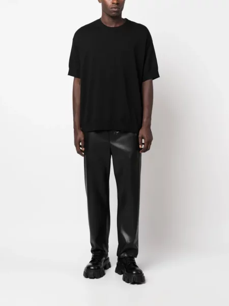 Vilnonis trumpas megztinis Jil Sander juoda