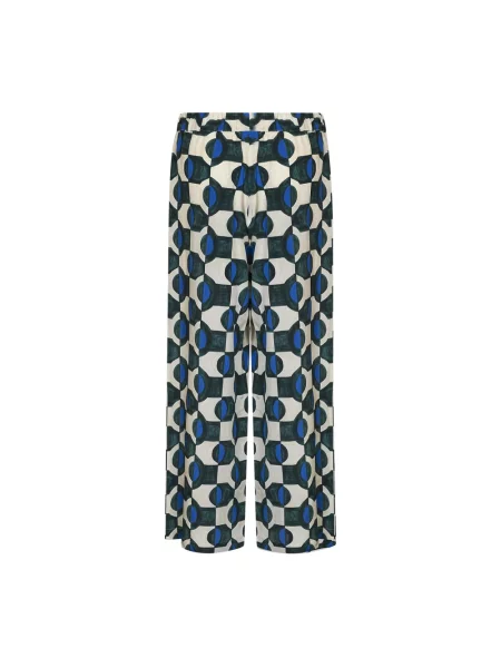 Lniane spodnie Weekend Max Mara z nadrukiem
