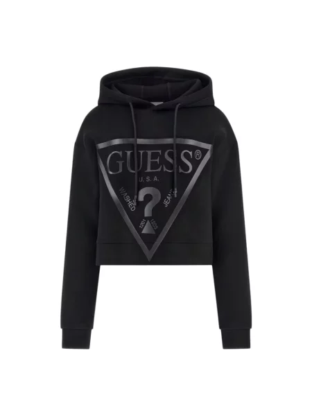Bluza z kapturem Guess z kapturem czarna