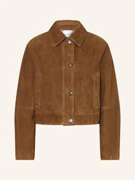 Boss Kurtka Skórzana Sadela braun beżowa