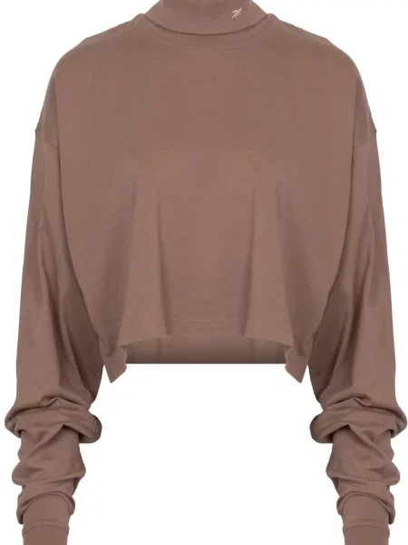 Majica z dolgimi rokavi Reebok z dolgimi rokavi rjava