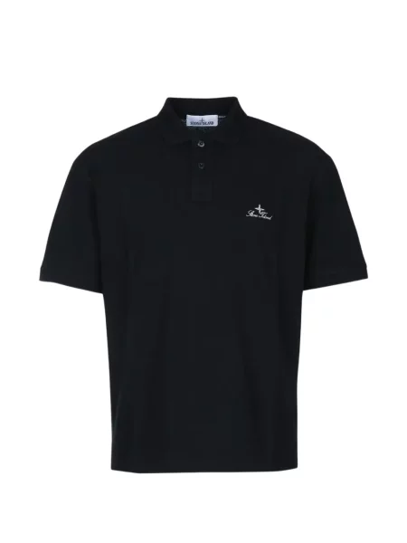 Tricou polo Stone Island cu strasuri negru