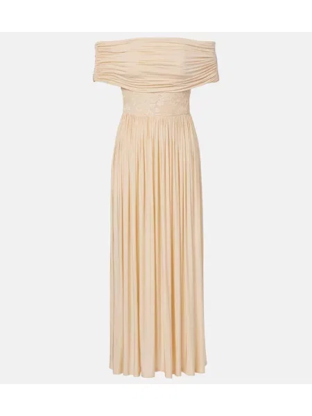 Костюм макси рокля Zimmermann от джърси бежово