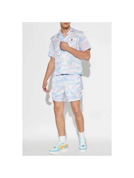 A BATHING APE Koszule Mężczyzna ONE SIZE Koszula z logo niebieski