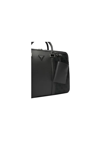 GUESS Taška na notebook MILANO černá šedá