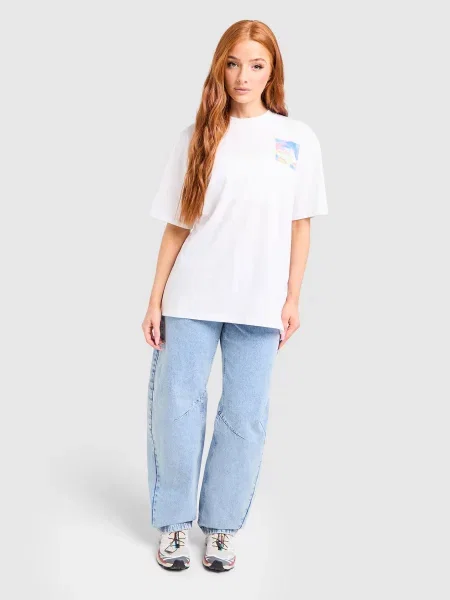 The North Face T-Shirt Oversize Mountain Prism biała