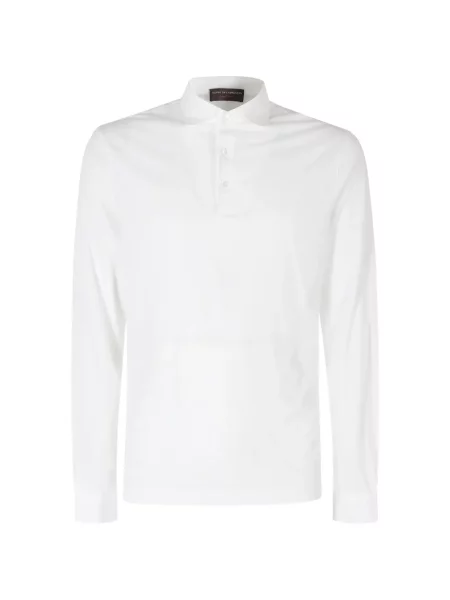 Lung tricou polo Filippo De Laurentiis alb