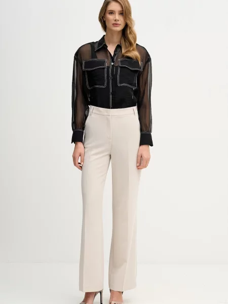 Sisley koszula relaxed z kołnierzykiem klasycznym czarny