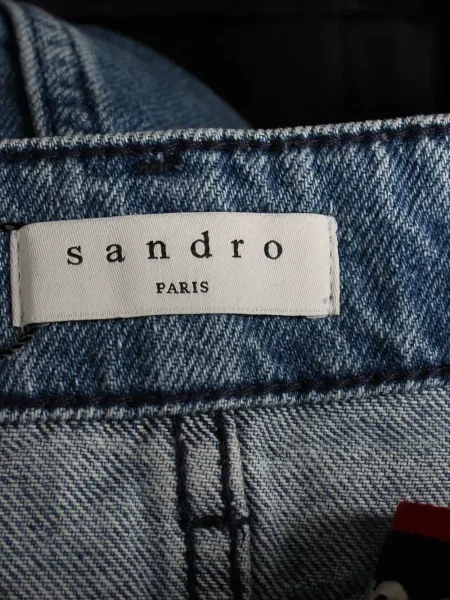 Fustă din denim Sandro albastru