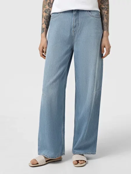 Широкі джинси Emporio Armani бавовна/віскоза блакитний