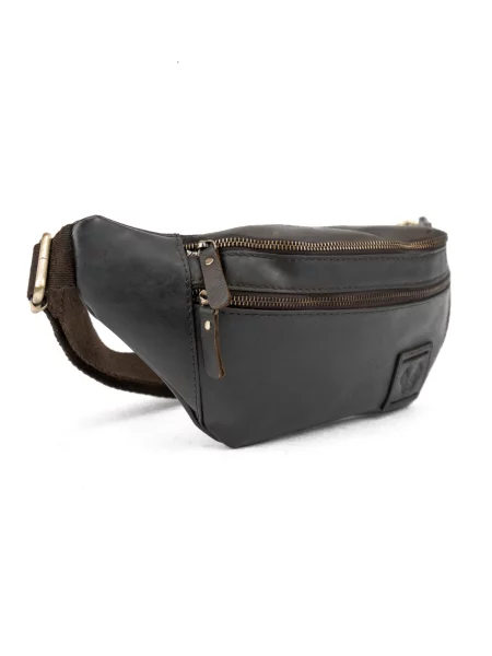 Кожаная поясная сумка Royalbag коричневая