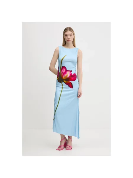 Desigual sukienka REIMS maxi dopasowana niebieski