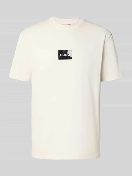 T-shirt o kroju regular fit z czystej bawełny model DUMEON' Hugo beżowa
