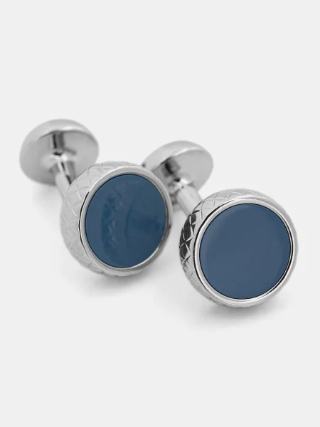 BOSS spinki do mankietów niebieskie