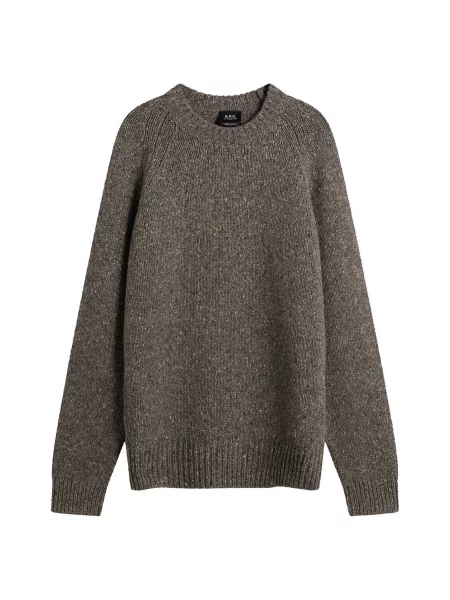 Sweter A.p.c. z okrągłym dekoltem szary