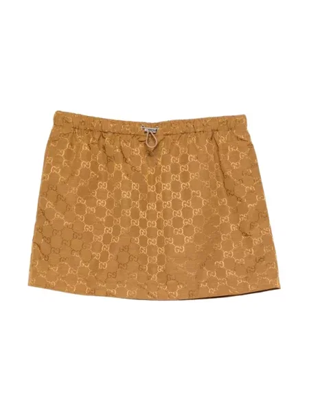 Spódnica mini Gucci żakardowa brązowa