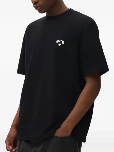Tricou Arte Antwerp cu motiv cu inimi cu autograf negru