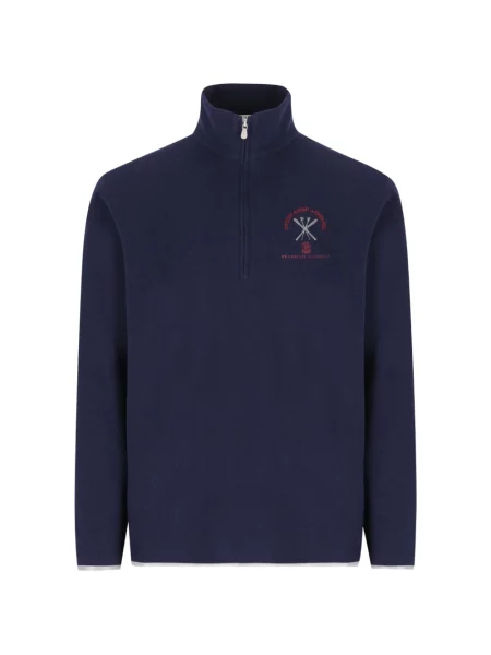 Pulover Brunello Cucinelli cu broderie albastru