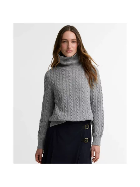 Sweter z golfem Barbour szary