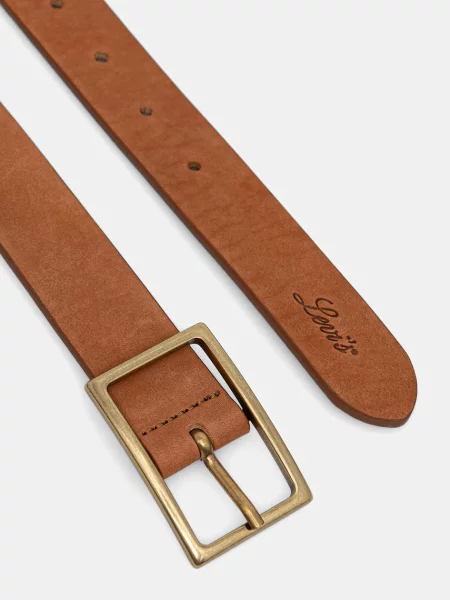 Levi's Usnjen pas RECTANGLE BUCKLE oranžna