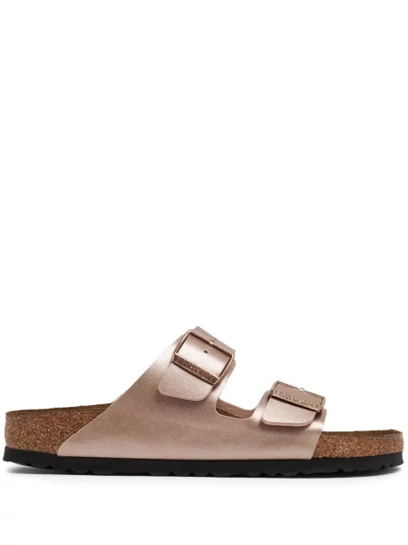 Papuci Birkenstock din piele auriu