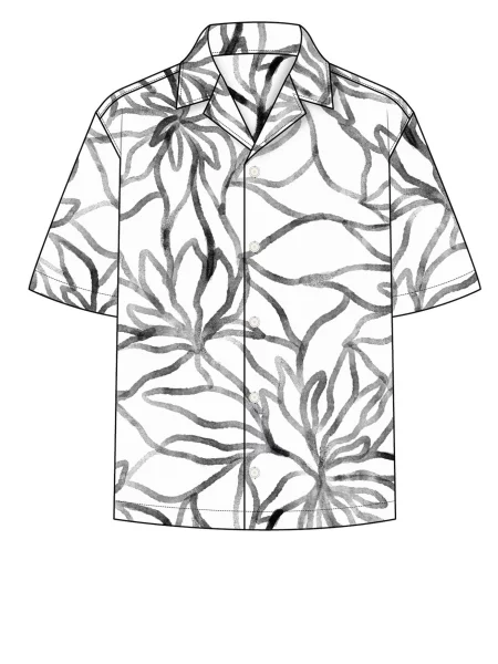 Key Largo Cămașă KLBEACH negru alb