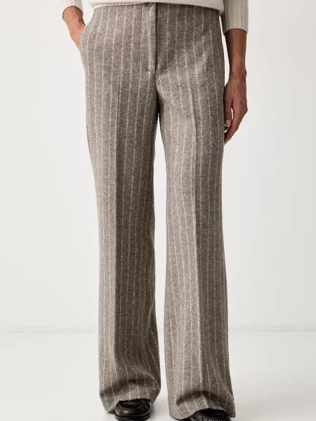 Seventy Venezia pantaloni pentru femei cu amestec de lână bej